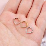CM Crareesi Mania Teardrop Daith Earrings Hoop Hinged Clicker Rings 16G Helix Cartilage Earrings Hoop 316L Stainless Steel CZ Helix Tragus Daith Septum Clicker Jewellery - Image 6